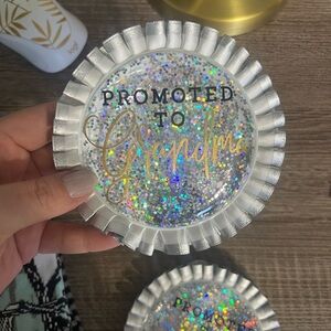 Silver and Gold 'Promoted to Grandma' Party Badge